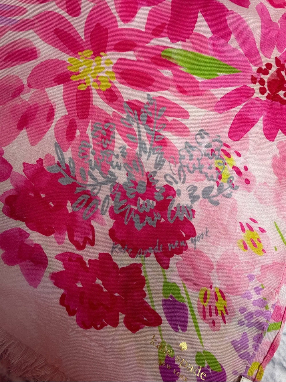 Kate Spade Pink Floral Botanical Scarf/ Shawl/Wrap. Feminine.